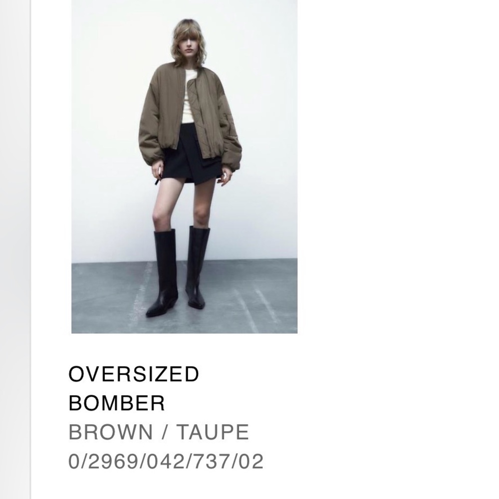 Zara Oversized Bomber Jacket - Picture 2 of 6